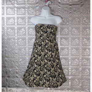 GAP Stretch Multi-color Floral Strapless Dress